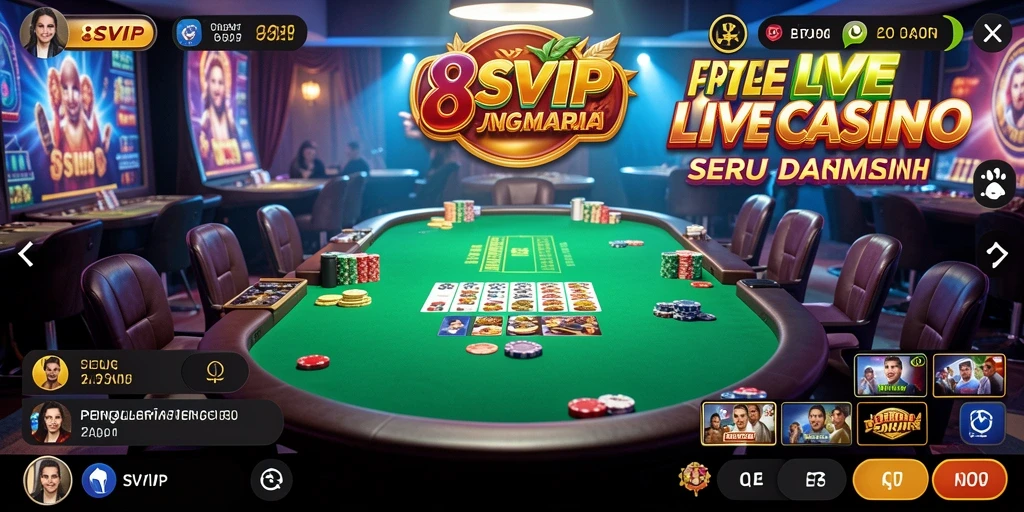 Tampilan gameplay Live Casino yang mendebarkan di 8SVIP.