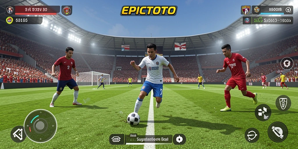 Screenshot EPICTOTO menampilkan aksi sepak bola yang mendebarkan