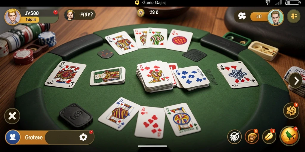 Gameplay JVS88 menampilkan suasana bermain Gaple yang seru dan interaktif.