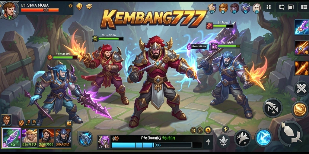 Tampilan aksi seru gameplay <strong>KEMBANG777</strong> di arena pertempuran MOBA.