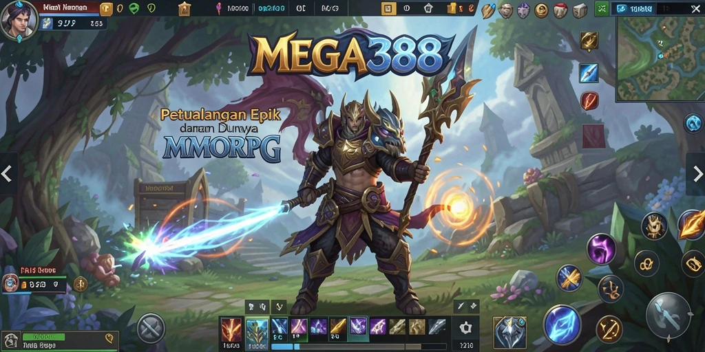 Screenshot gameplay MEGA388 menampilkan dunia yang luas dan karakter yang dinamis.