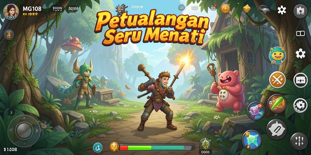 Tampilan gameplay MG108 menunjukkan petualangan seru dengan grafik memukau.