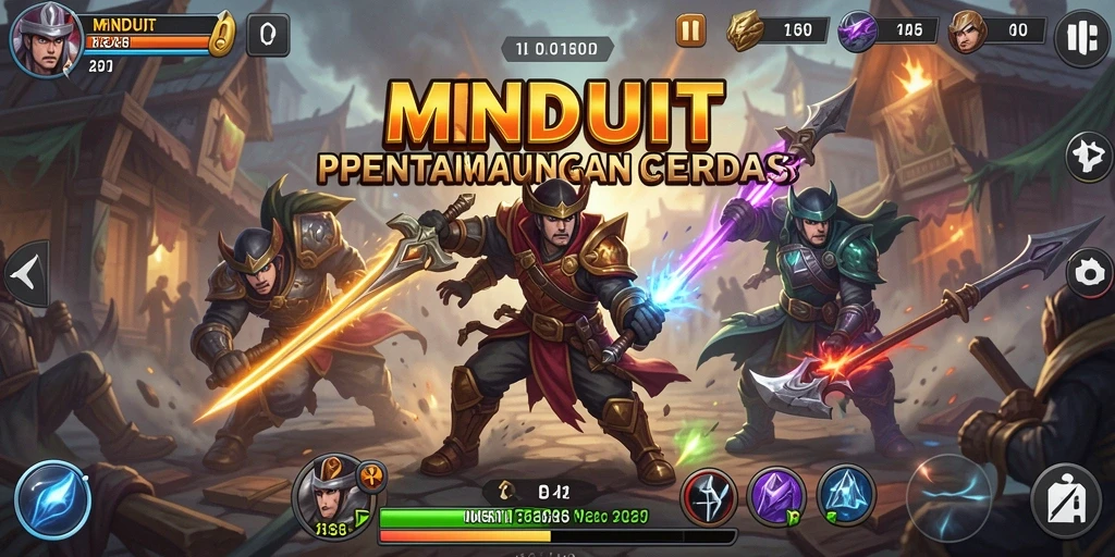 Screenshot MNDUIT yang menunjukkan momen strategi menegangkan di gameplay.