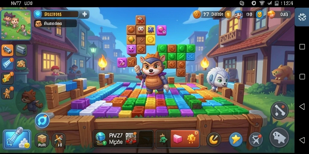 Tampilan gameplay NV77 yang menarik dan penuh warna.