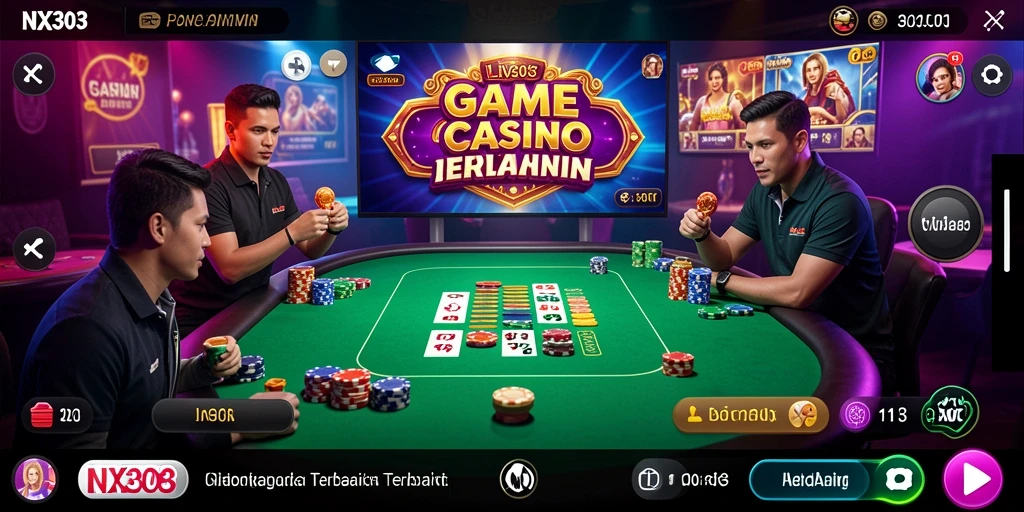 Tampilan screenshot NX303 yang menunjukkan gameplay Live Casino yang mendebarkan.
