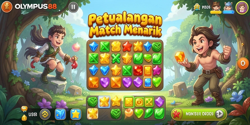 Gameplay seru OLYMPUS88 dengan batu permata berwarna-warni.