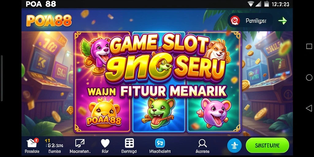 Screenshot utama POA88 menampilkan gameplay slot yang seru dan interaktif.