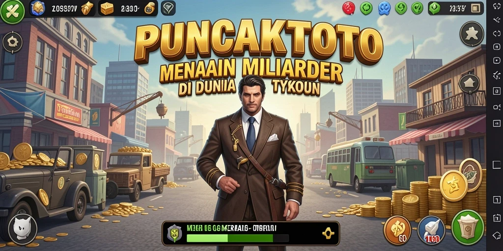 Screenshot gameplay PUNCAKTOTO menampilkan aktivitas bisnis yang menyenangkan.