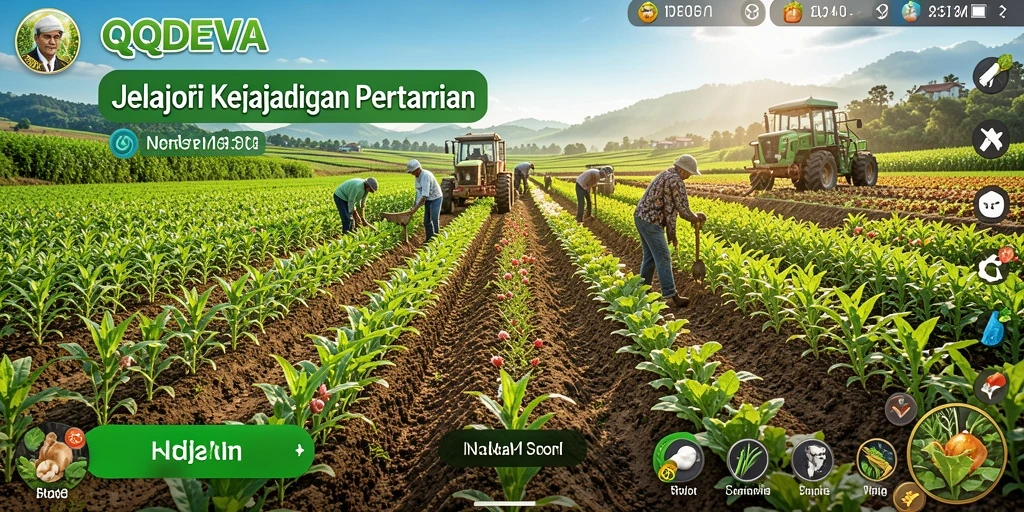 Screenshot QQDEWA menampilkan aktivitas bertani seru dengan grafis menarik.