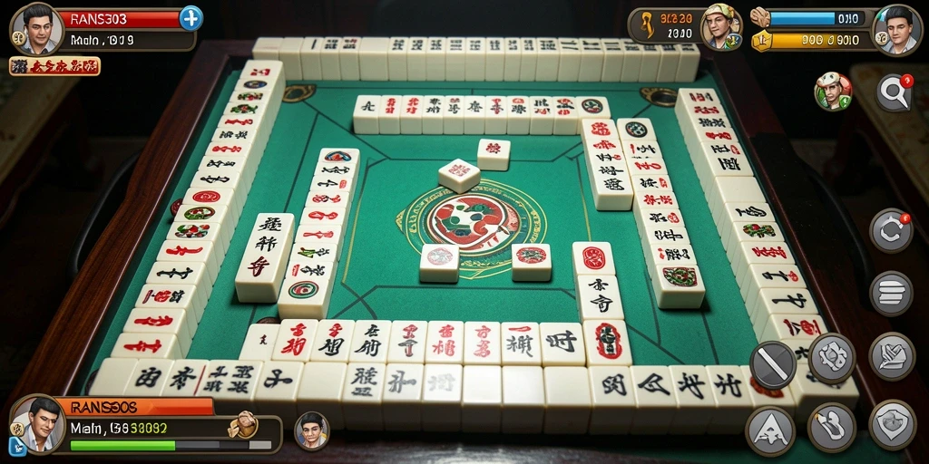Screenshot RANS303 menampilkan gameplay Mahjong yang menarik dan seru.