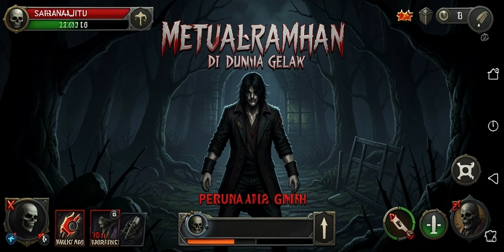 Screenshot SARANAJITU menunjukkan suasana gameplay horror yang menegangkan.