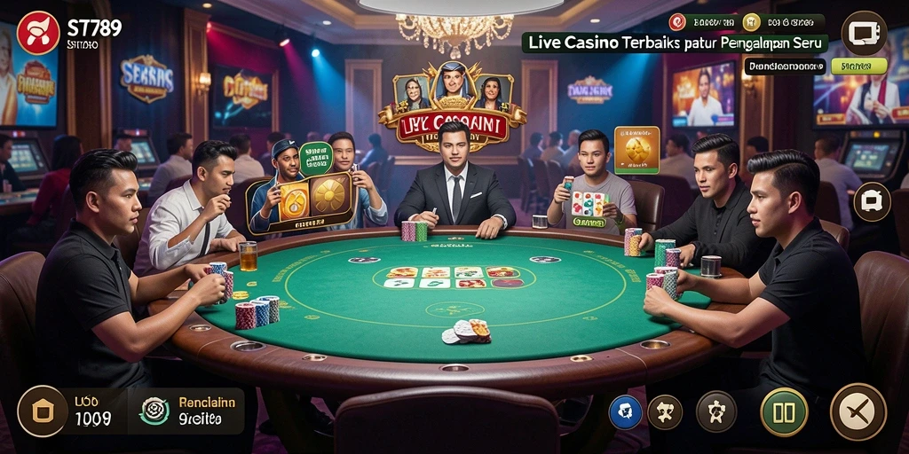 Tampilan live dealer ST789 dengan gameplay yang menarik.